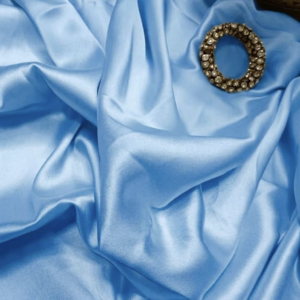 Lustrous Pastel Satin Silk Sky blue – Artisan Weave for Bridal & Occasion Wear (3 M)