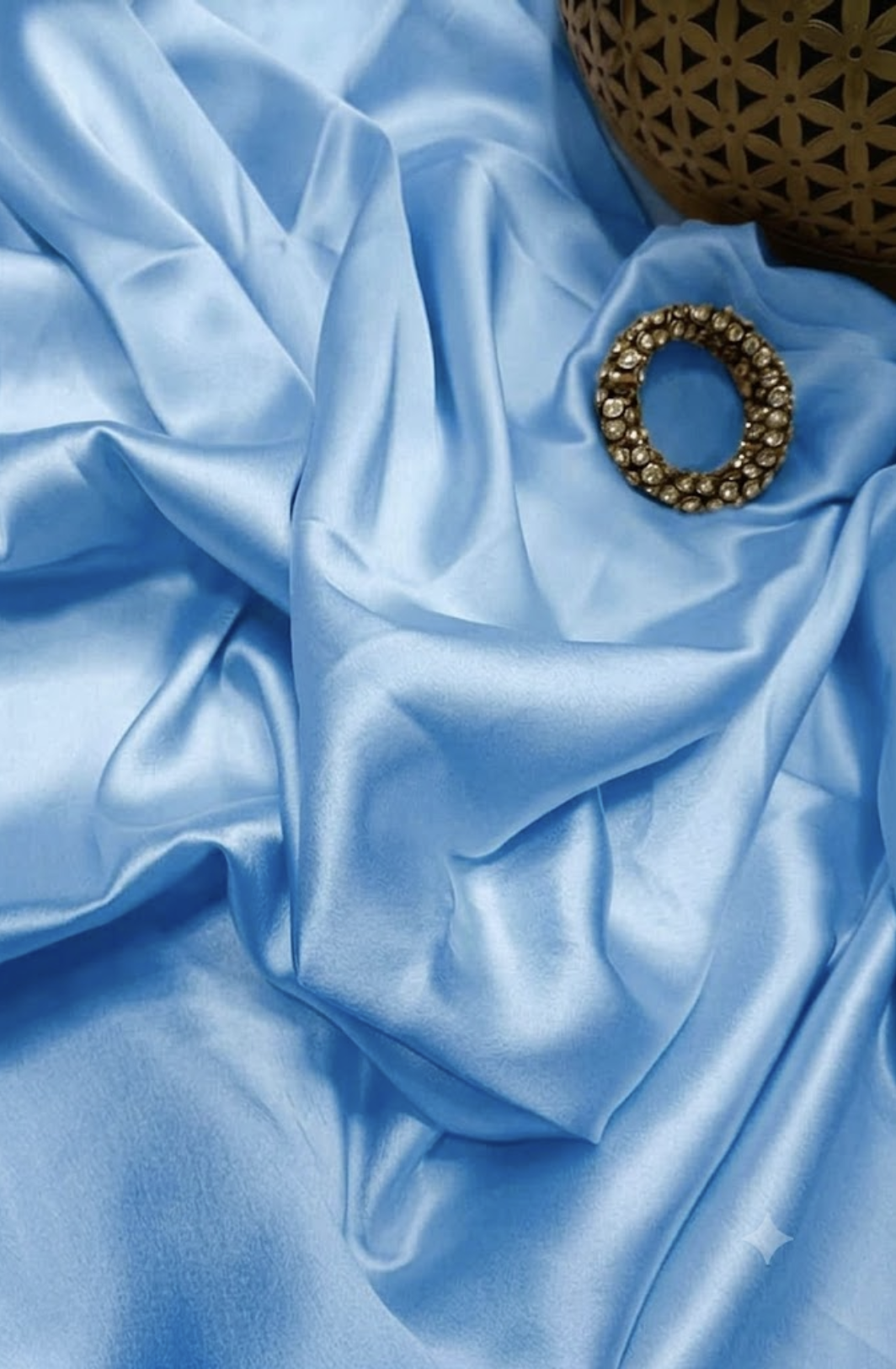 Lustrous Pastel Satin Silk Sky blue – Artisan Weave for Bridal & Occasion Wear (3 M)